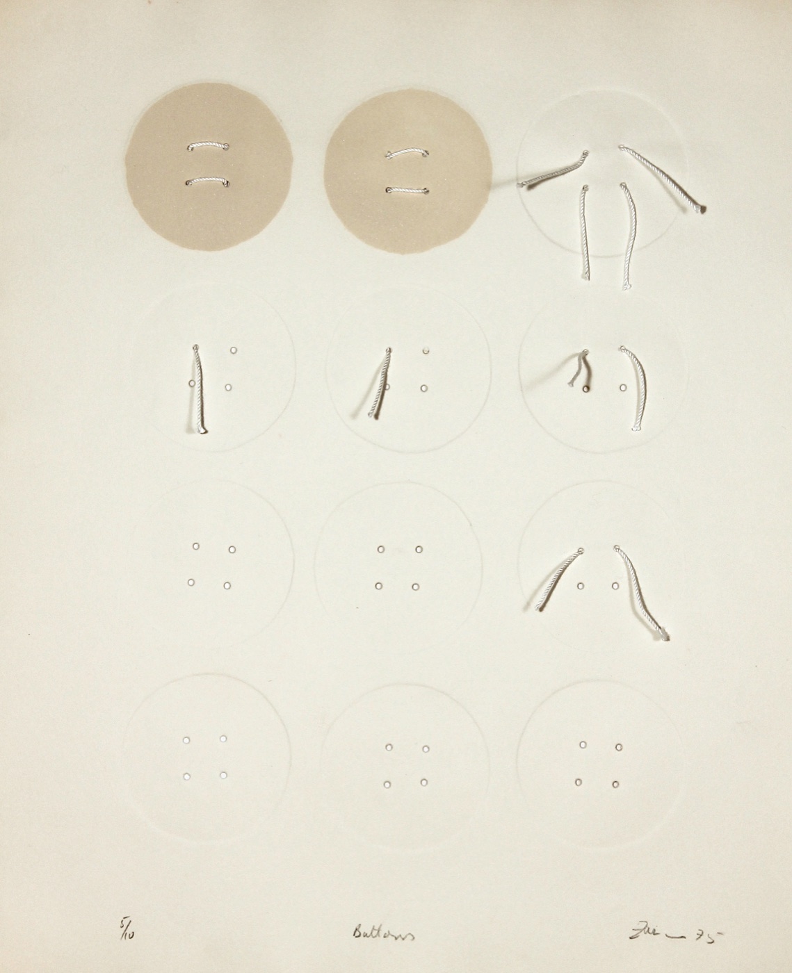 Buttons, 1975, by Zarina