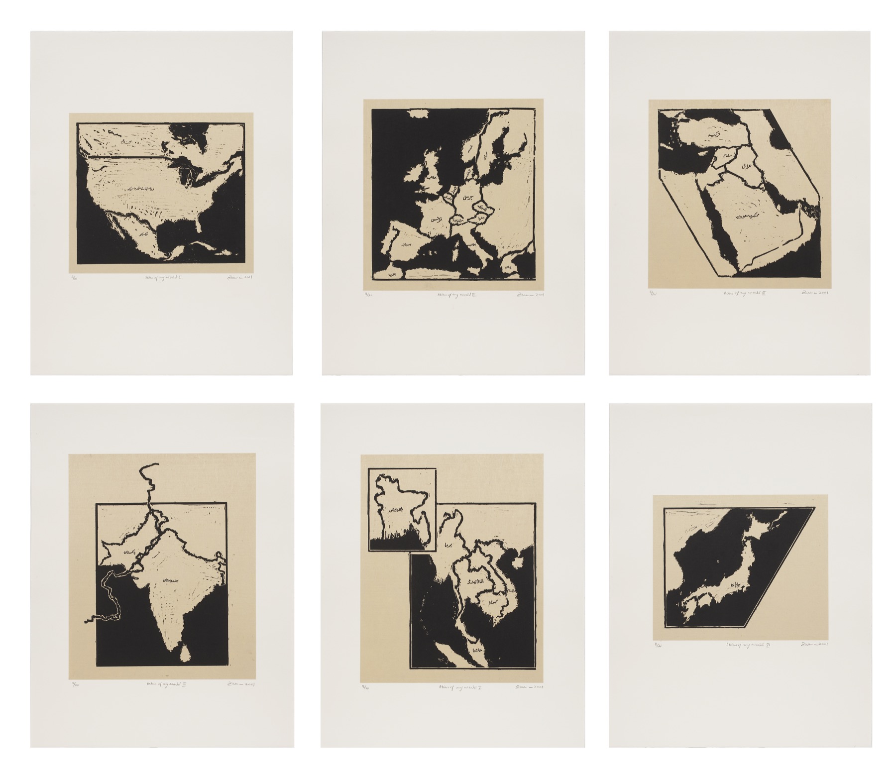Atlas of My World, 2001, by Zarina
